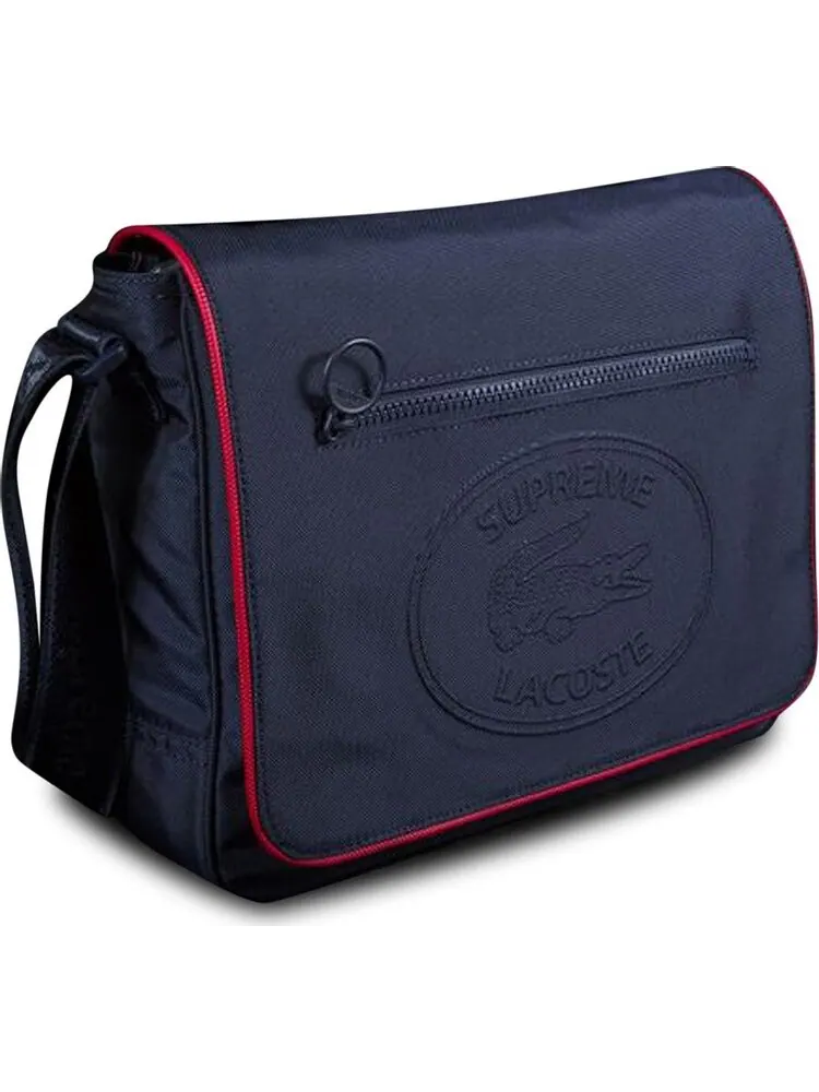 Сумка Supreme x Lacoste Small Messenger Bag Navy — 1