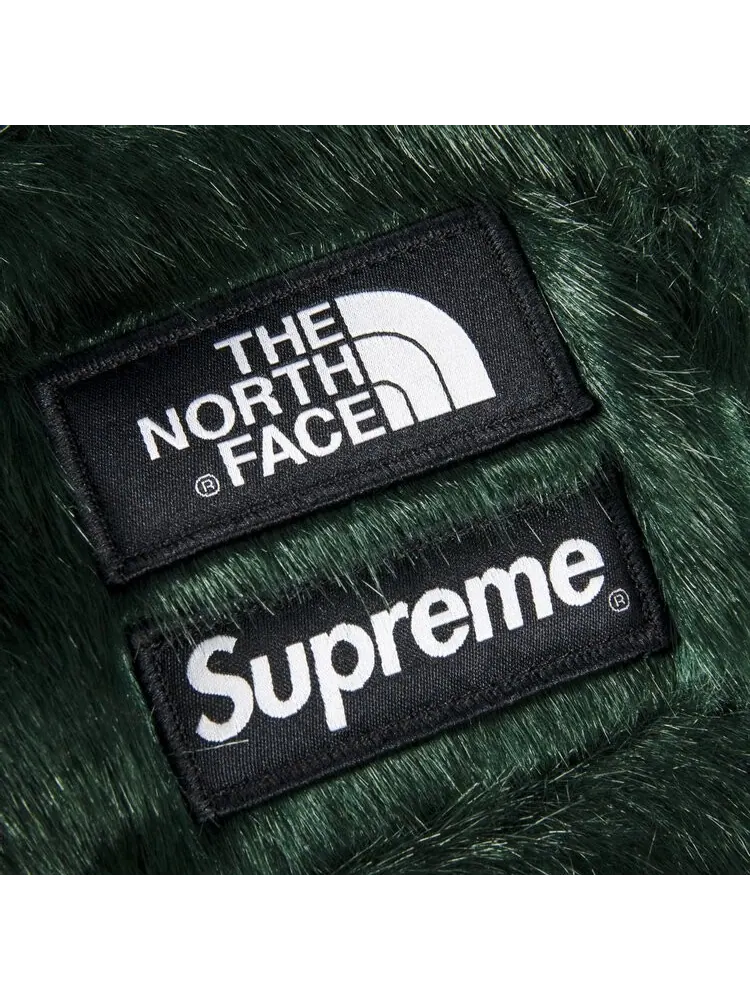 Сумка Supreme x The North Face Faux Fur Waist Bag Green — 3