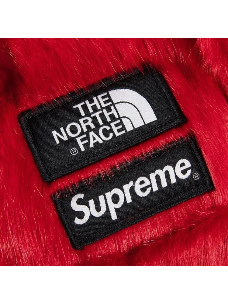 Сумка Supreme x The North Face Faux Fur Waist Bag Red — 3