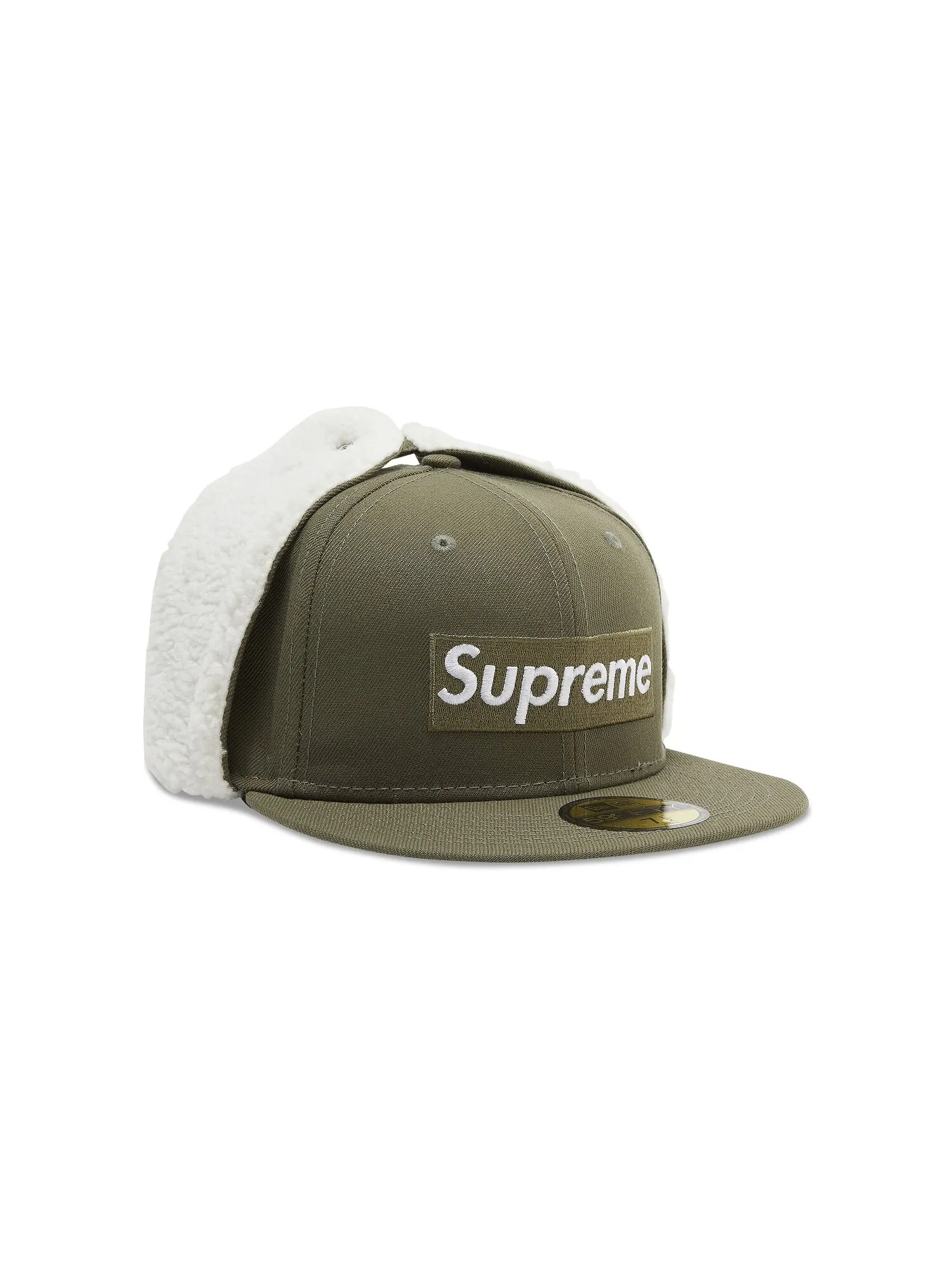 Сумка-ушанка Supreme x New Era с логотипом Оливковый — 1