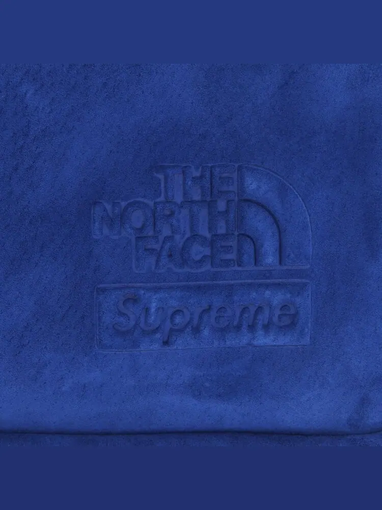 Сумка через плечо Supreme x The North Face Suede  'Blue' — 3