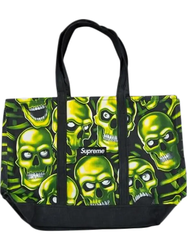 Сумка Supreme Skull Pile Denim Tote Black — 1