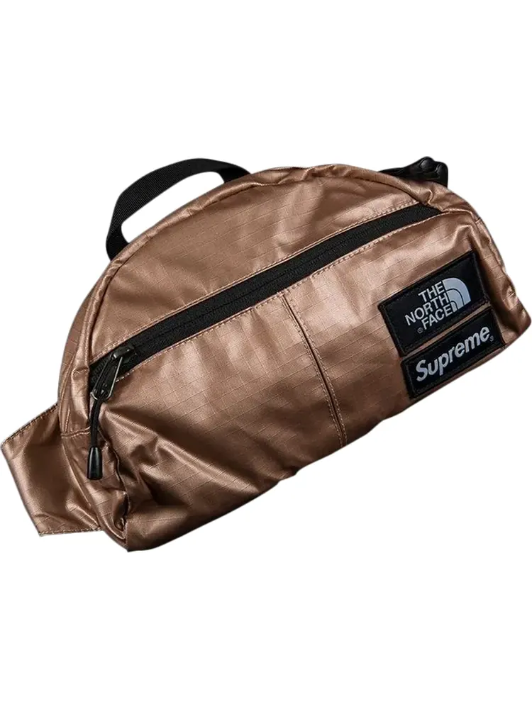 Сумка Supreme x The North Face Metallic Roo Ii Lumbar Pack Rose — 1