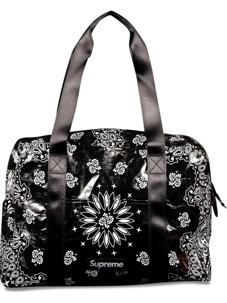 Сумка Supreme Bandana Tarp Small Duffle Bag Black — 1