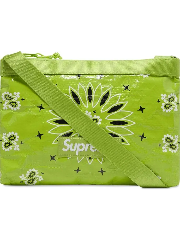 Сумка Supreme Bandana Tarp Side Bag Bright Green — 1