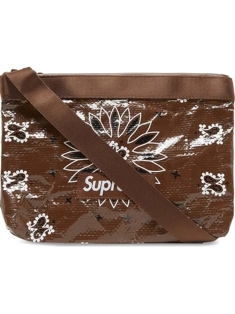 Сумка Supreme Bandana Tarp Side Bag Brown — 1