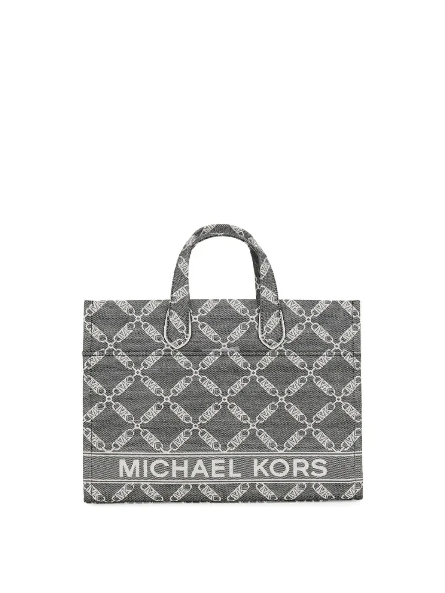 Женская сумка-тоут Michael Kors Gigi с жаккардовым логотипом — черный