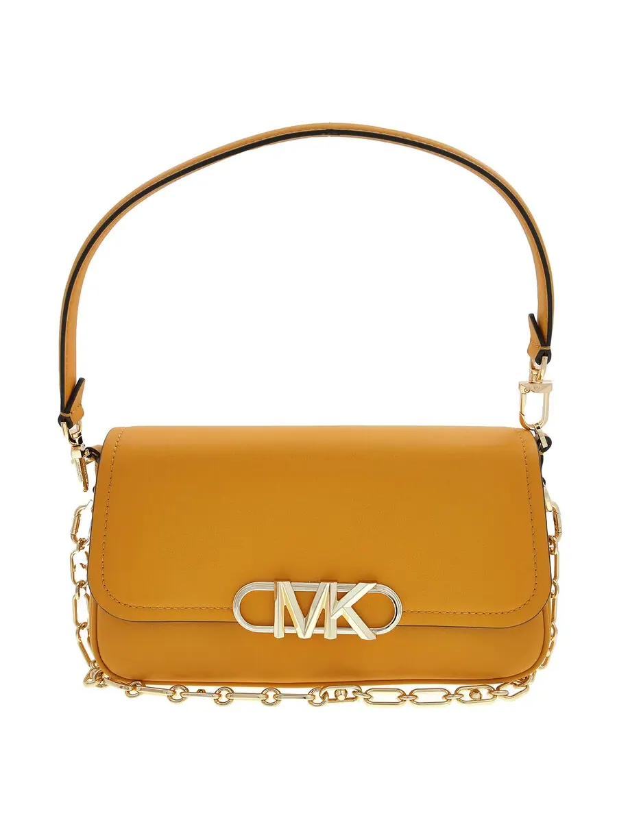Кожаная сумка через плечо Michael Kors золотистого цвета — золотистый