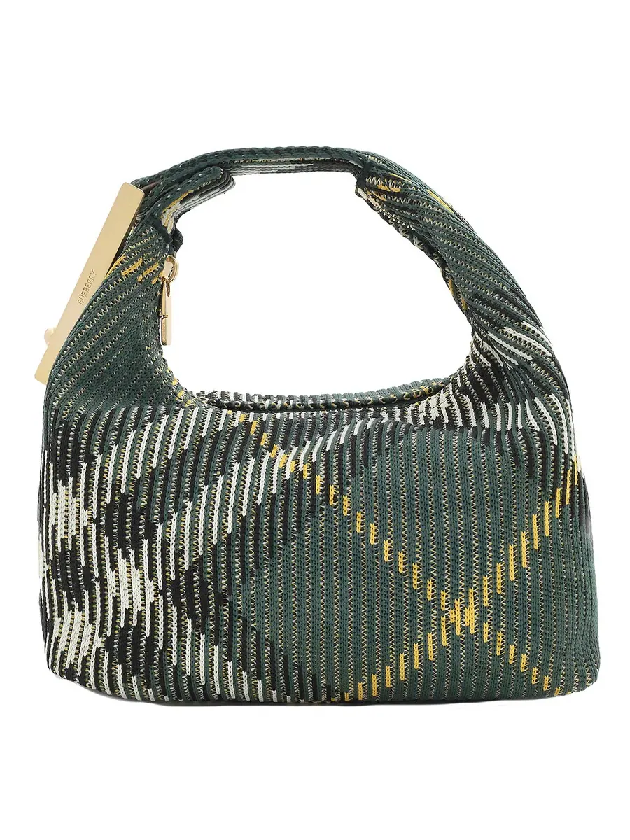 Мини-сумка Burberry Ivy Check — изображение 1 из 6, зеленый