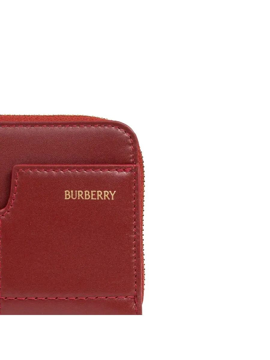 Кошелек из телячьей кожи с тиснением логотипа Burberry — изображение 4 из 4, красный