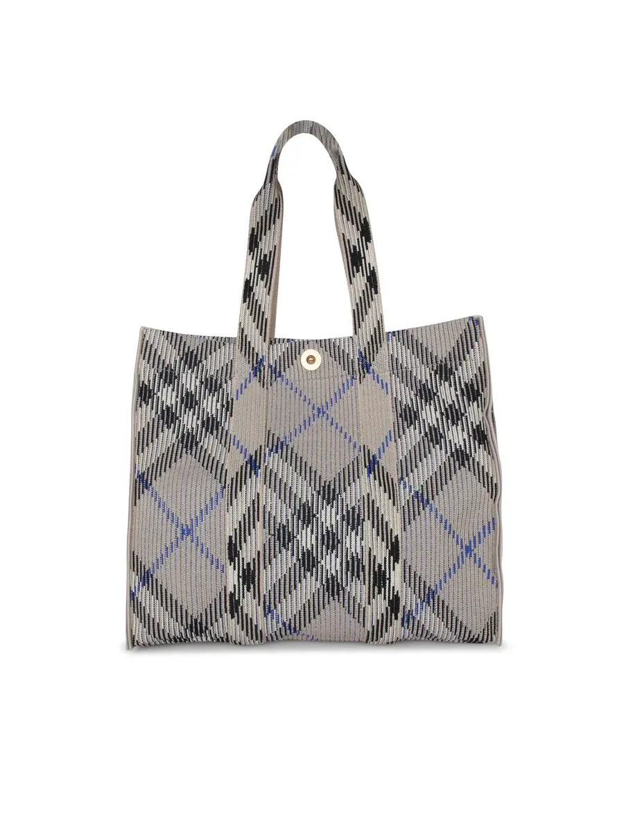 Сумка-тоут Burberry Med Check цвета оливы-беж — изображение 1 из 4, лишайник
