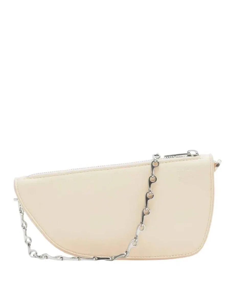 Женская сумка через плечо Burberry Micro Shield из натуральной кожи наппа — изображение 1 из 3, серебристый