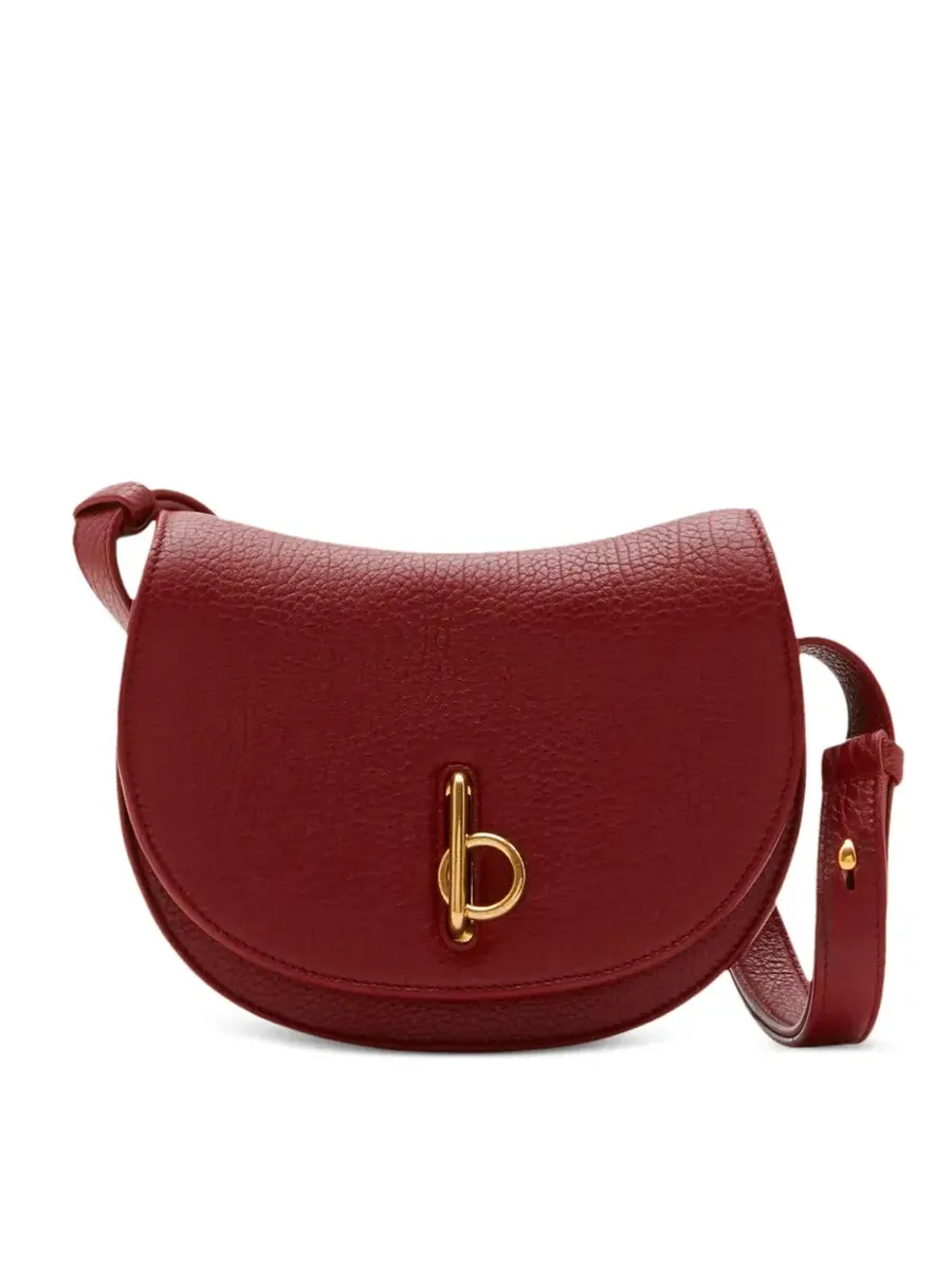 Мини-сумка Burberry Rocking Horse через плечо из зернистой кожи — изображение 1 из 3, красный