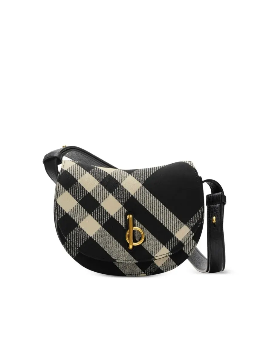 Мини-сумка Burberry Rocking Horse из жаккарда — изображение 1 из 4, черный