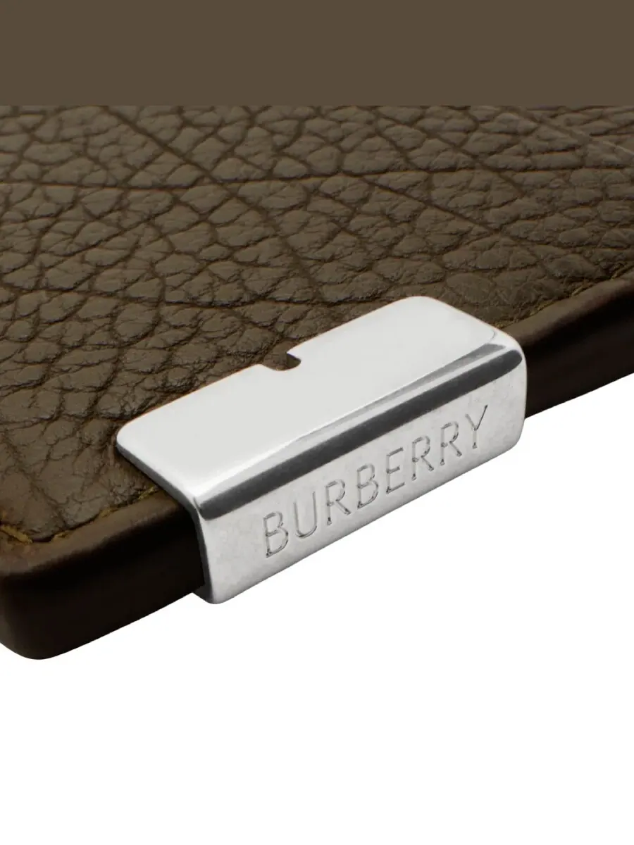 Высокий кожаный кард-кейс Burberry B — изображение 3 из 3, оливковый