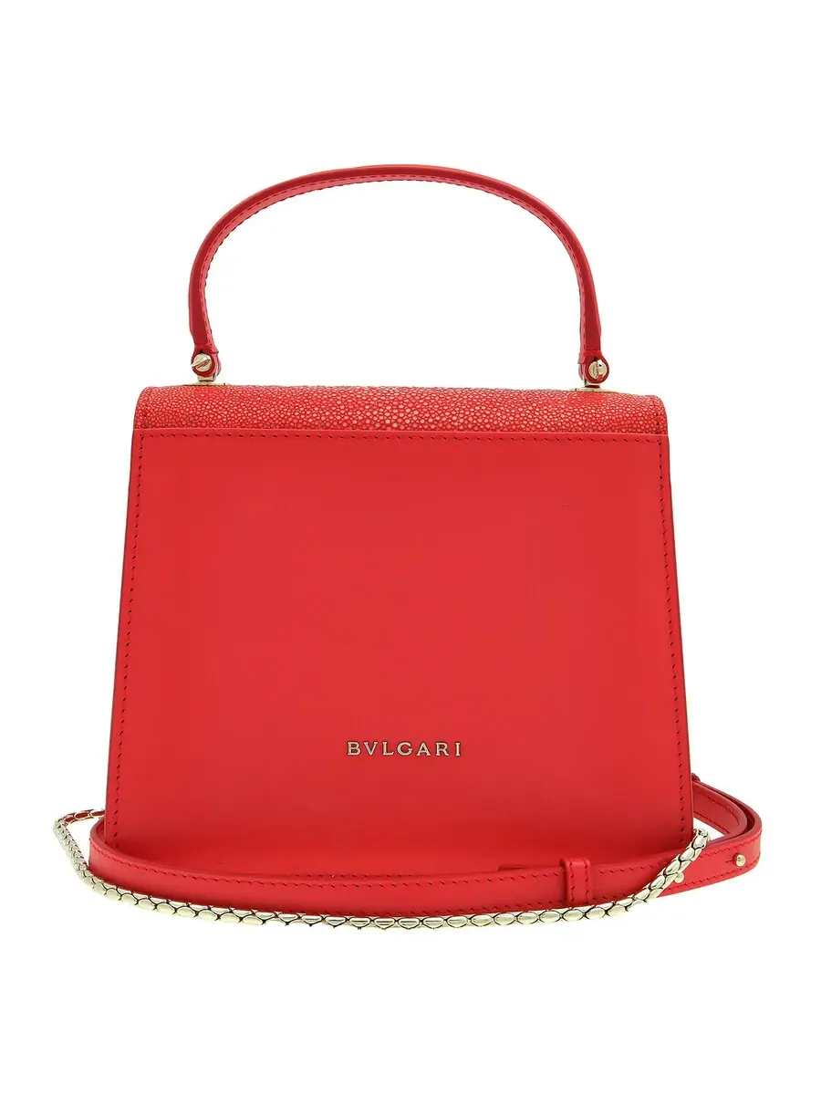 Bvlgari Galuchat Serpenti Forever сумка через плечо красного цвета — изображение 5 из 6, красный