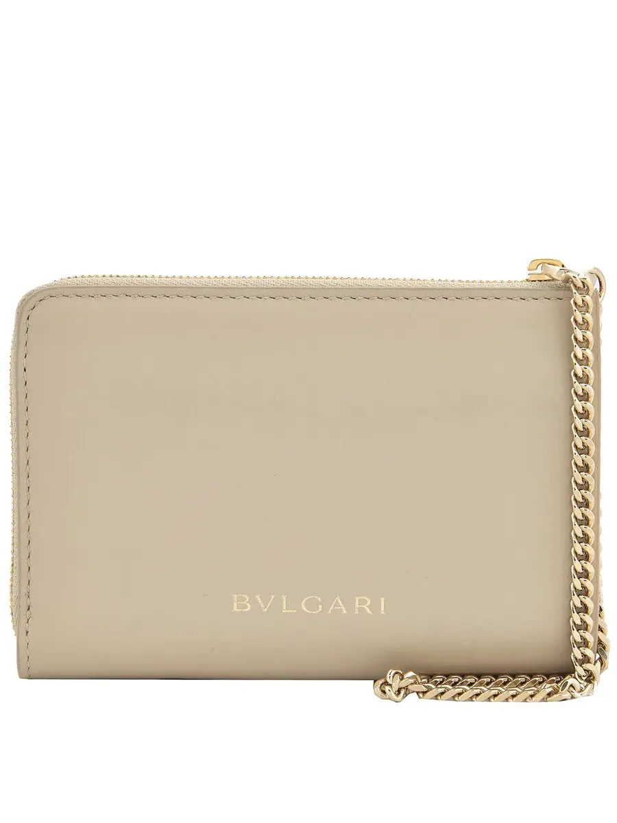 Кожаный держатель для карт Bvlgari Ivory Serpenti Forever с молнией — изображение 4 из 5, слоновая кость