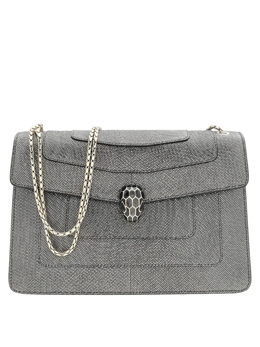 Сумка через плечо Bvlgari Serpenti Forever металлического серого цвета — 1