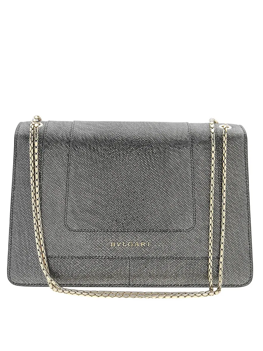 Сумка через плечо Bvlgari Serpenti Forever металлического серого цвета — 4