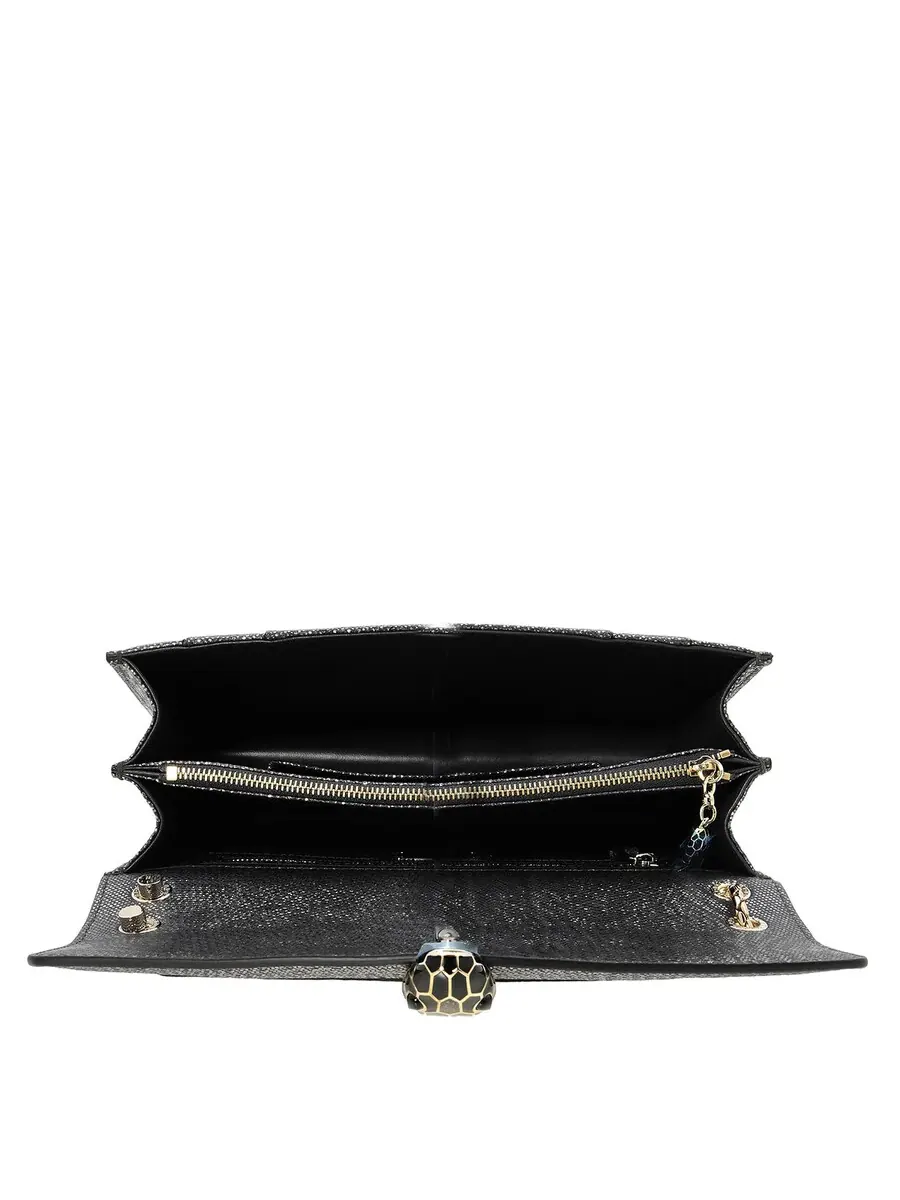 Сумка через плечо Bvlgari Serpenti Forever металлического серого цвета — 5