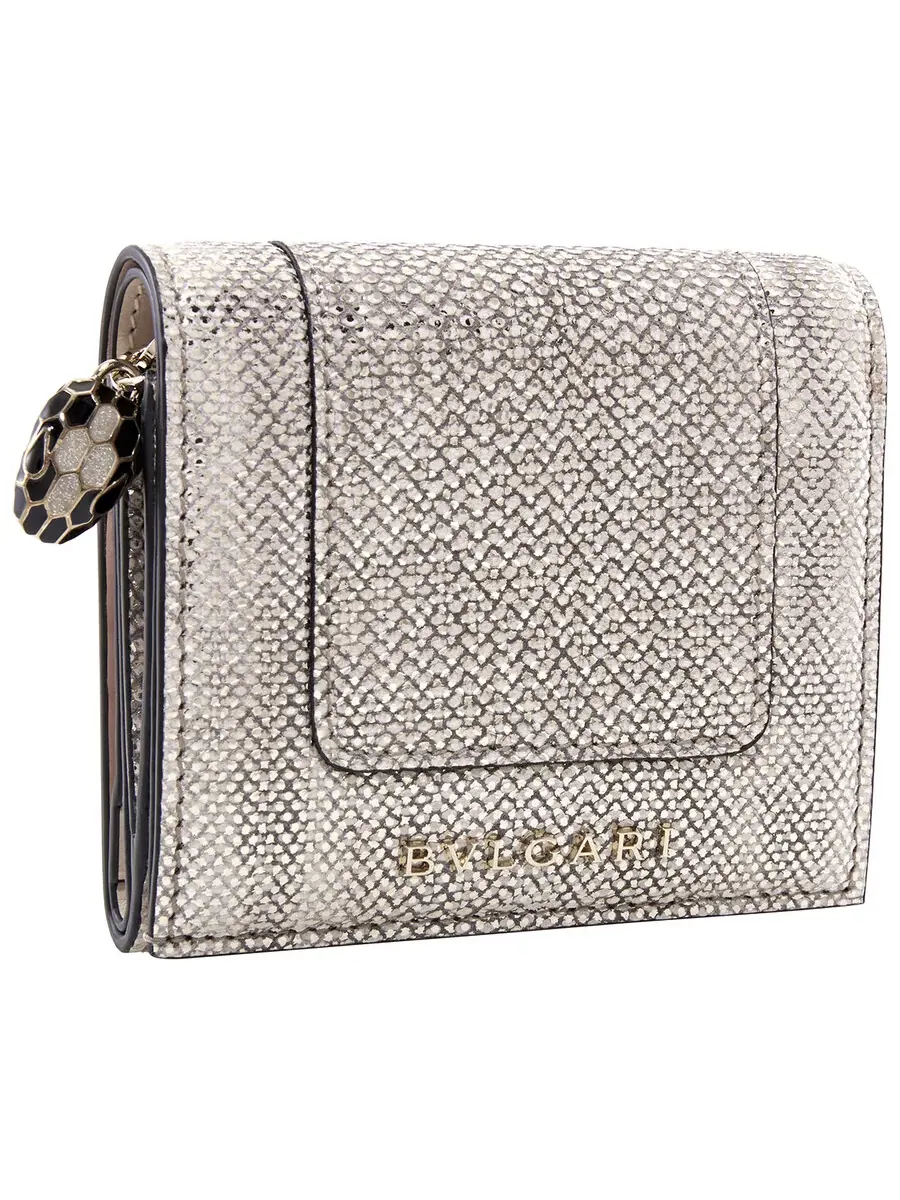 Кошелек Bvlgari Serpenti Forever компактный из кожи - бежевый — изображение 3 из 6
