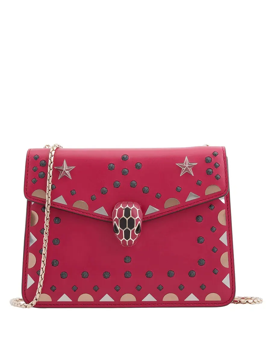 Сумка на плечо Bvlgari Serpenti Forever Star Studs — изображение 1 из 5, розовый