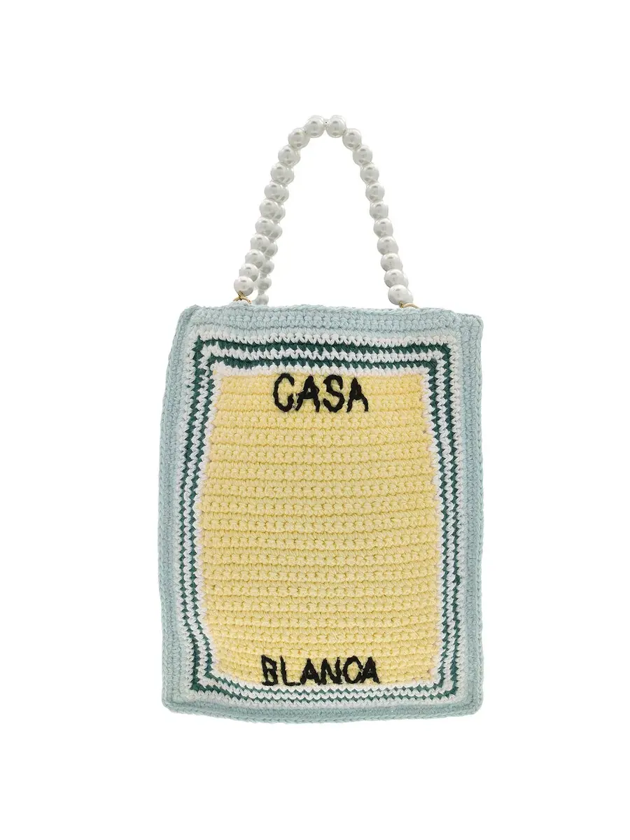 Сумка-тоут Casablanca Crochet с вышитым логотипом — мульти
