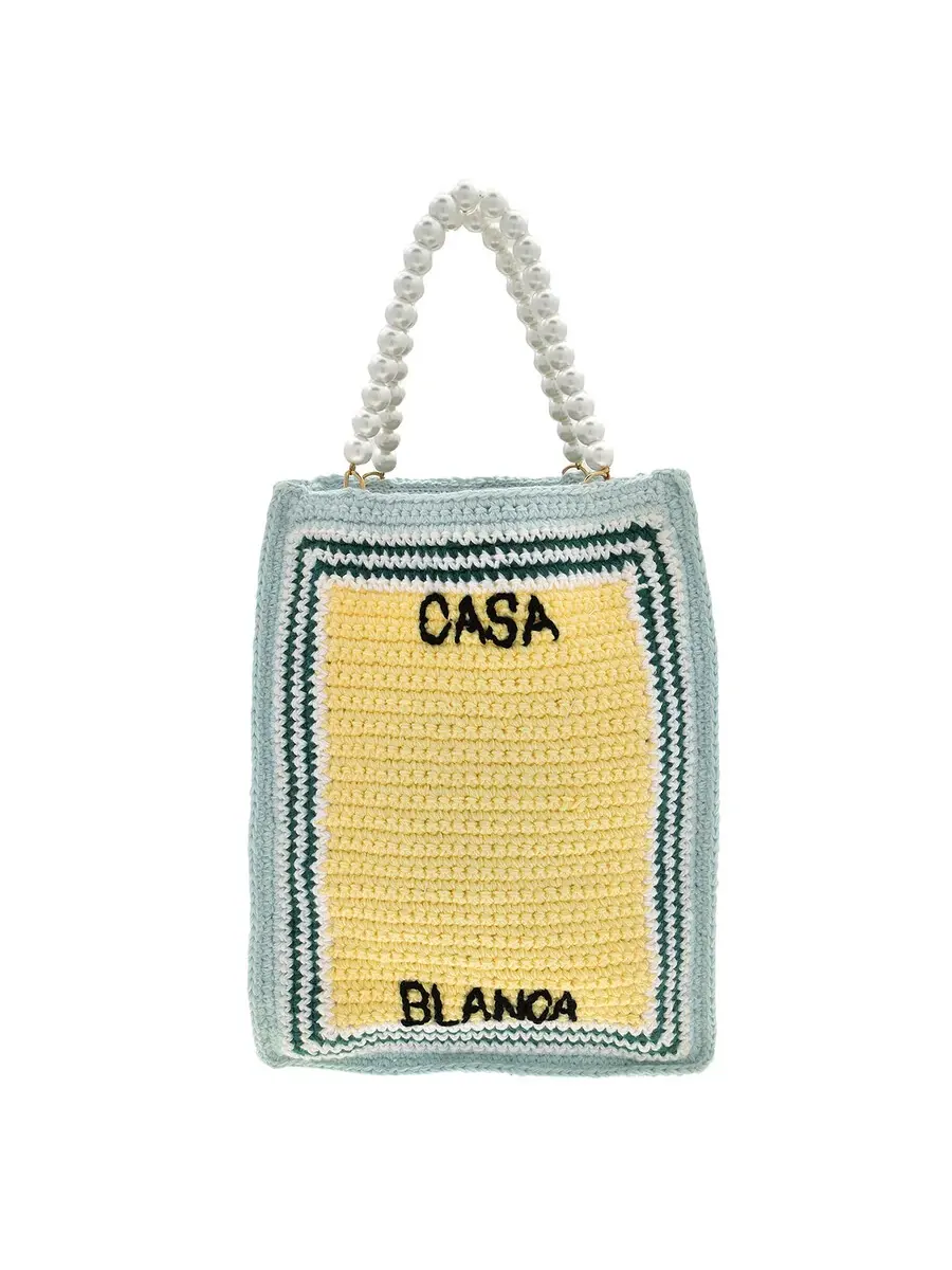 Сумка-тоут Casablanca Crochet с вышитым логотипом — изображение 4 из 5, мульти