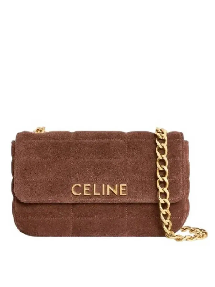 Сумка на плечо Celine с монохромным логотипом и мателассе — изображение 1 из 3, коричневый