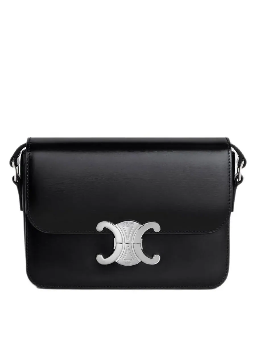 Сумка 250 Shiny из телячьей кожи Teen Triomphe черного цвета Celine — черный