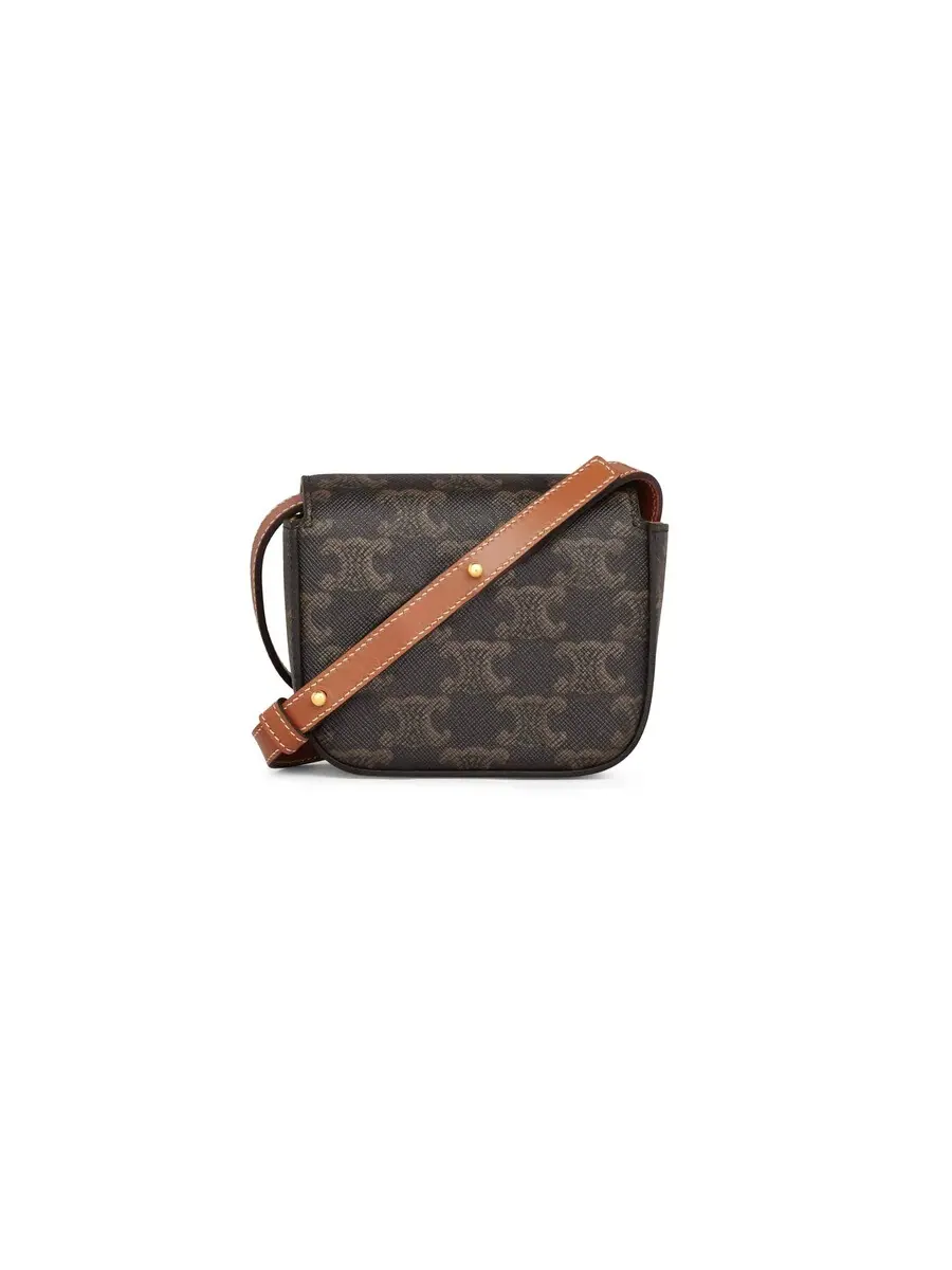 Мини-сумка Celine Triomphe из канвы и телячьей кожи Claude — изображение 3 из 4, бежевый