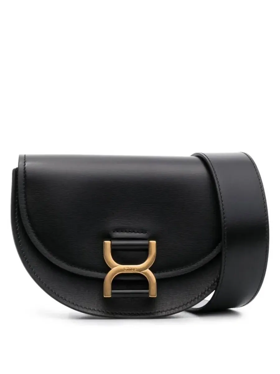Сумка через плечо Chloé Marcie Mini Flap из кожи — изображение 1 из 5, черный