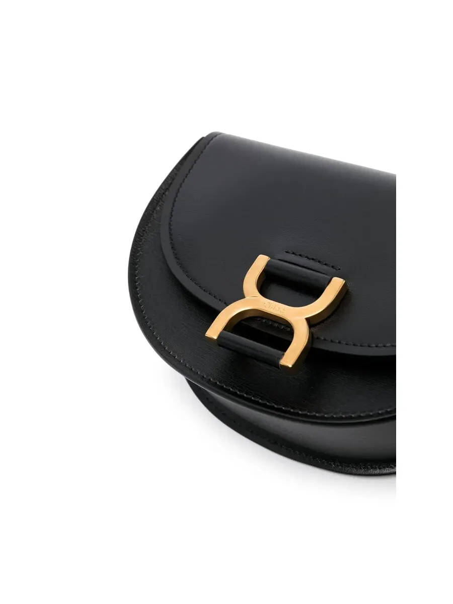 Сумка через плечо Chloé Marcie Mini Flap из кожи — изображение 4 из 5, черный
