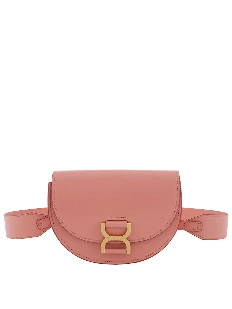 Сумка через плечо Chloé Mini Marcie Flap из мягкой кожи — изображение 1 из 5, розовый