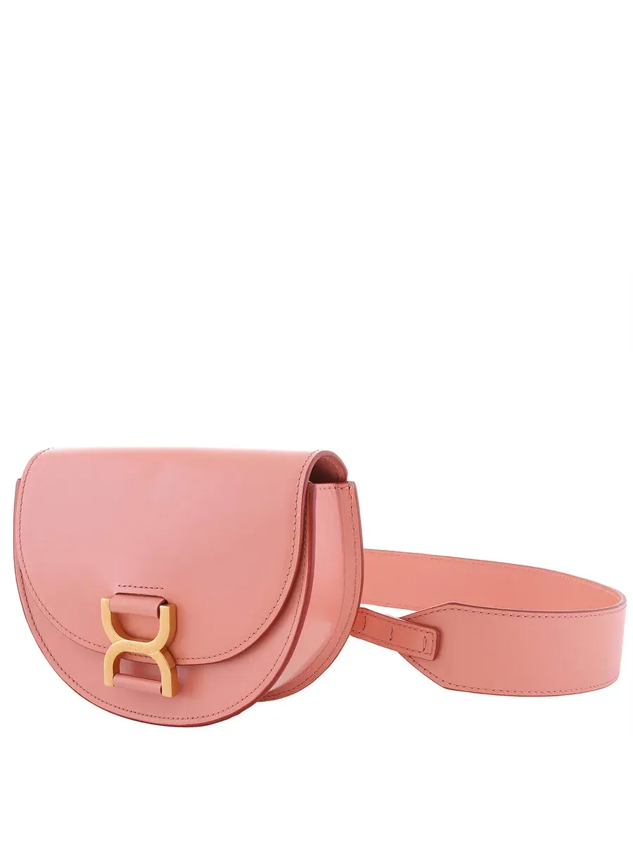 Сумка через плечо Chloé Mini Marcie Flap из мягкой кожи — изображение 3 из 5, розовый