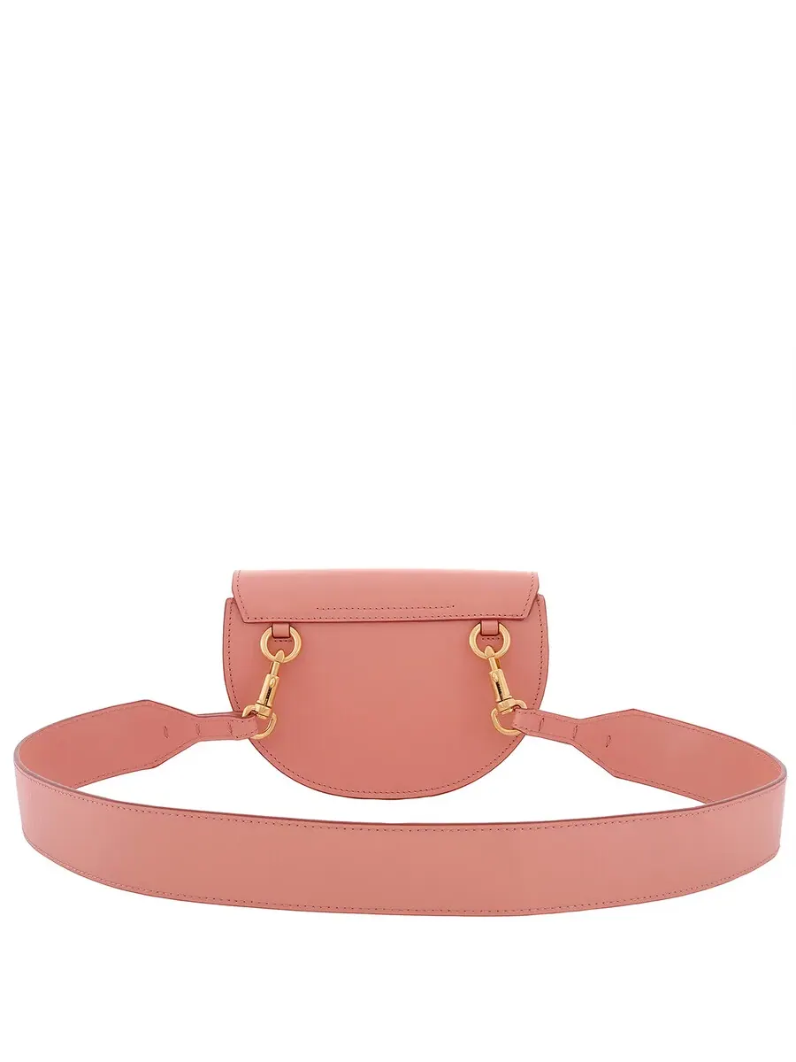 Сумка через плечо Chloé Mini Marcie Flap из мягкой кожи — изображение 4 из 5, розовый