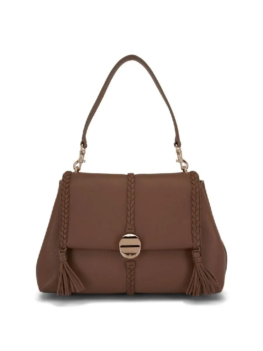 Средняя мягкая кожаная сумка через плечо Chloé Penelope — изображение 1 из 4, коричневый