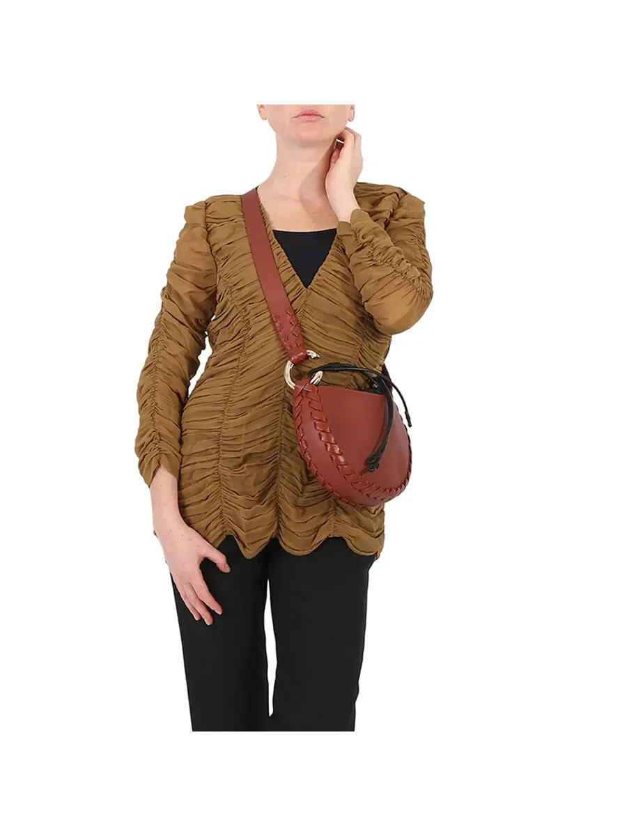 Маленькая сумка через плечо Chloé Sepia Brown Mate — изображение 2 из 5, коричневый