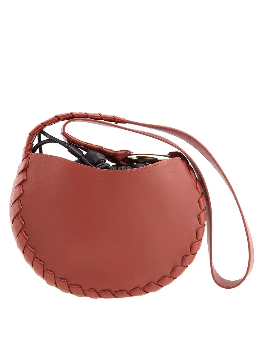 Маленькая сумка через плечо Chloé Sepia Brown Mate — изображение 4 из 5, коричневый