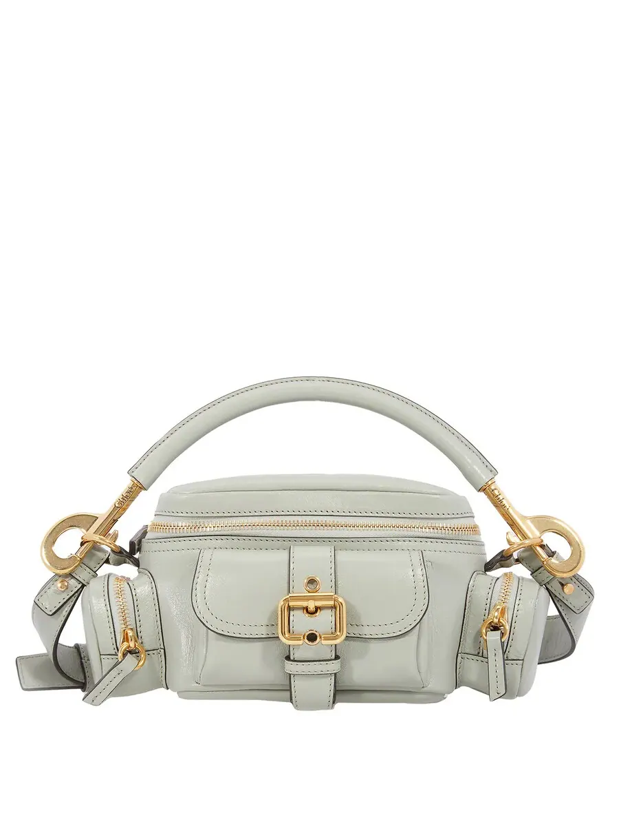 Маленькая сумка для камеры Chloé из блестящей кожи — изображение 1 из 5, зеленый