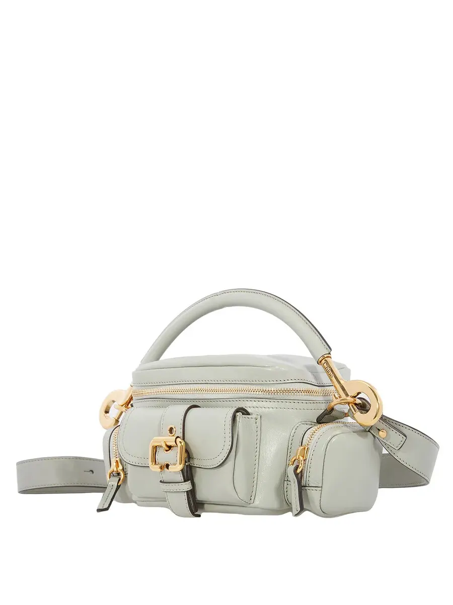 Маленькая сумка для камеры Chloé из блестящей кожи — изображение 3 из 5, зеленый