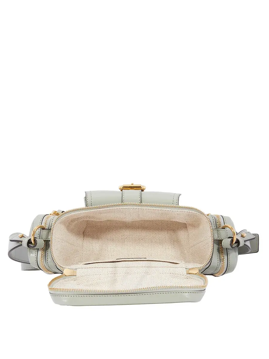 Маленькая сумка для камеры Chloé из блестящей кожи — изображение 5 из 5, зеленый