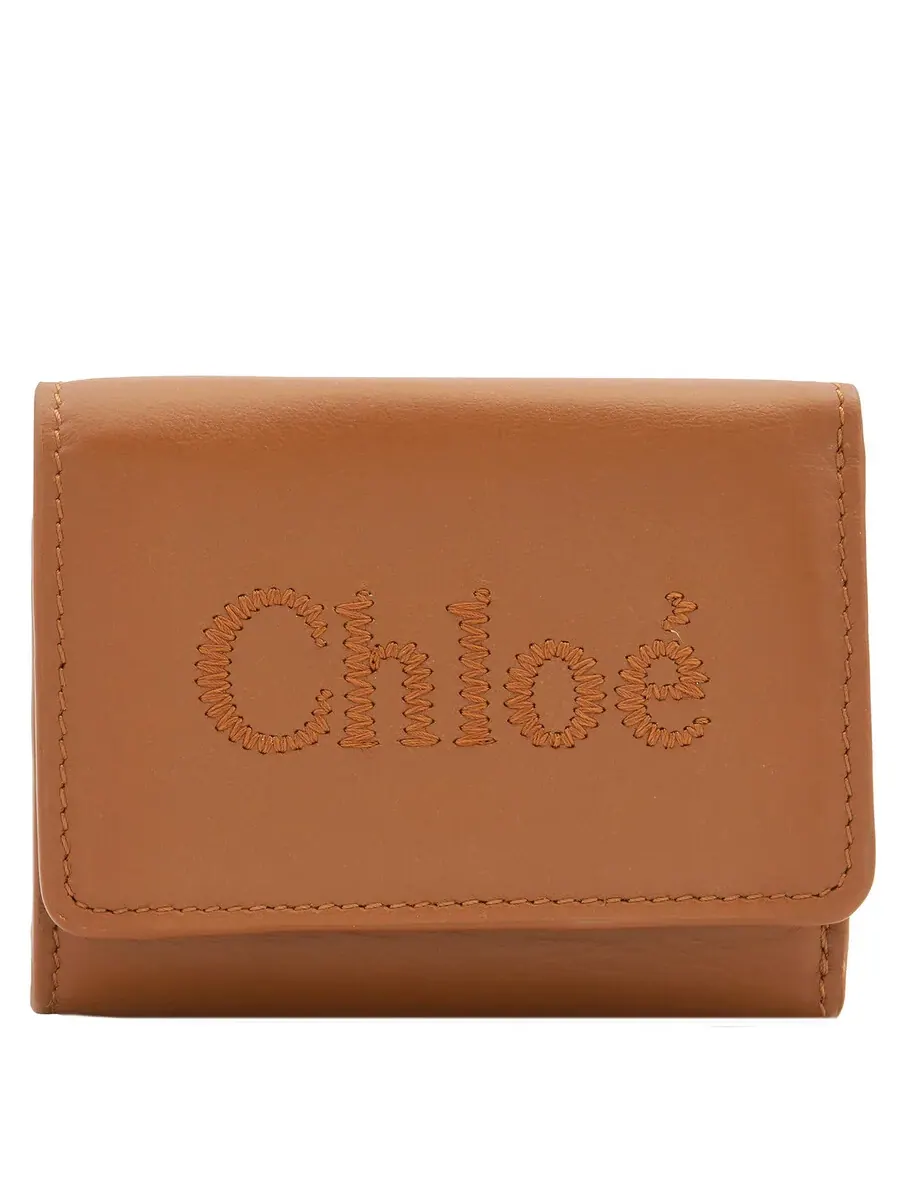 Кошелек Chloé Small с тройным сгибом из кожи — изображение 1 из 5, карамель