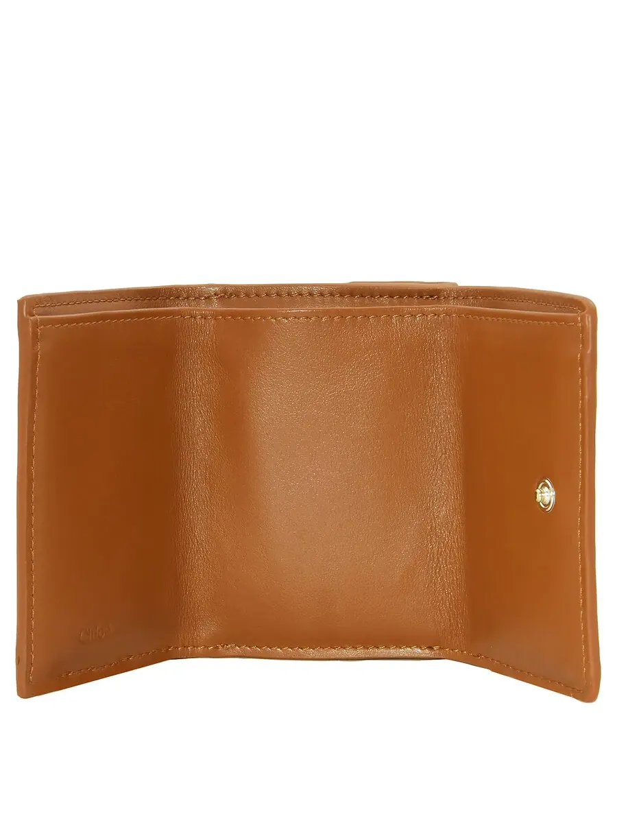 Кошелек Chloé Small с тройным сгибом из кожи — изображение 5 из 5, карамель