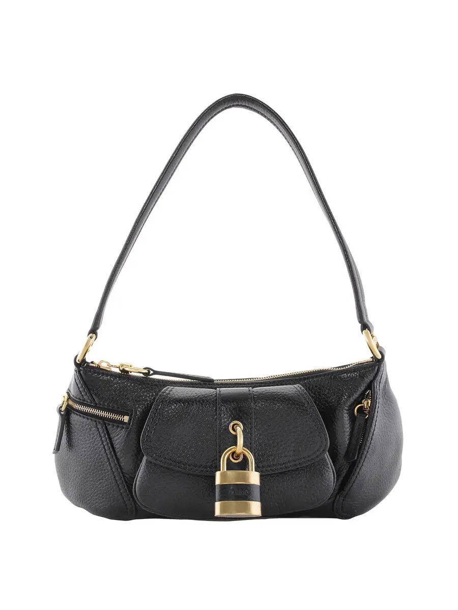 Сумка на плечо Chloé 99 из зерненой кожи — изображение 1 из 5, черный