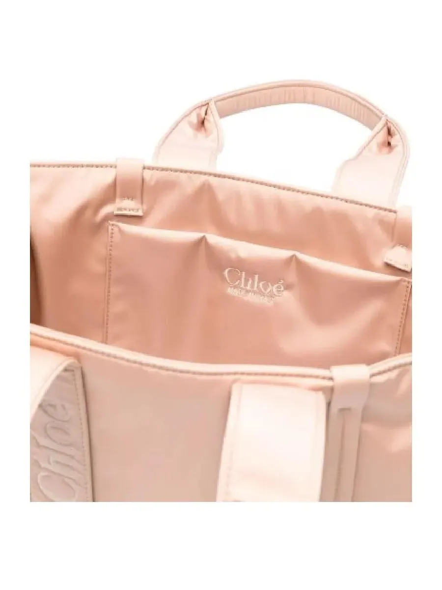 Большая сумка-тоут с логотипом Chloé Woody — изображение 5 из 5, розовый