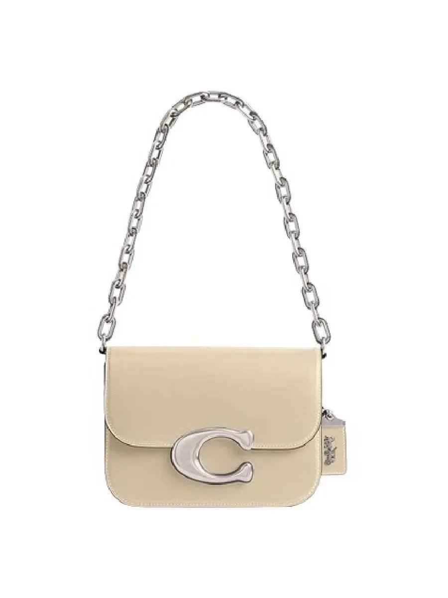 Сумка через плечо Coach Idol из телячьей кожи, бежевая — изображение 4 из 4, бежевый