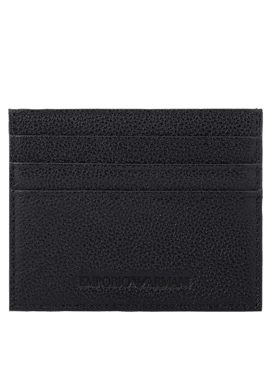 Картхолдер Emporio Armani из мягкой кожи — изображение 3 из 4, черный