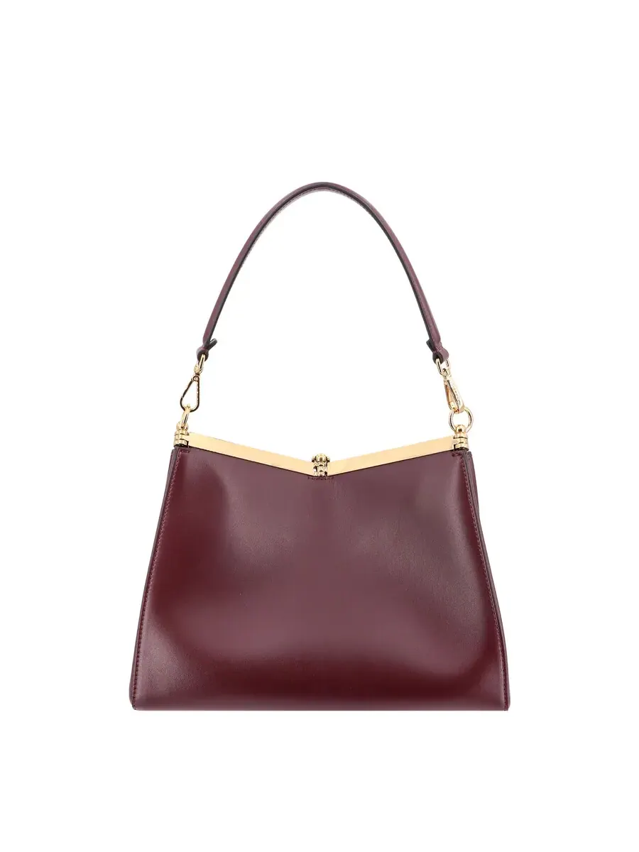 Сумка через плечо Etro Medium Vela Bordeaux с логотипом и подвеской Пегас из кожи для женщин — изображение 2 из 3, красный