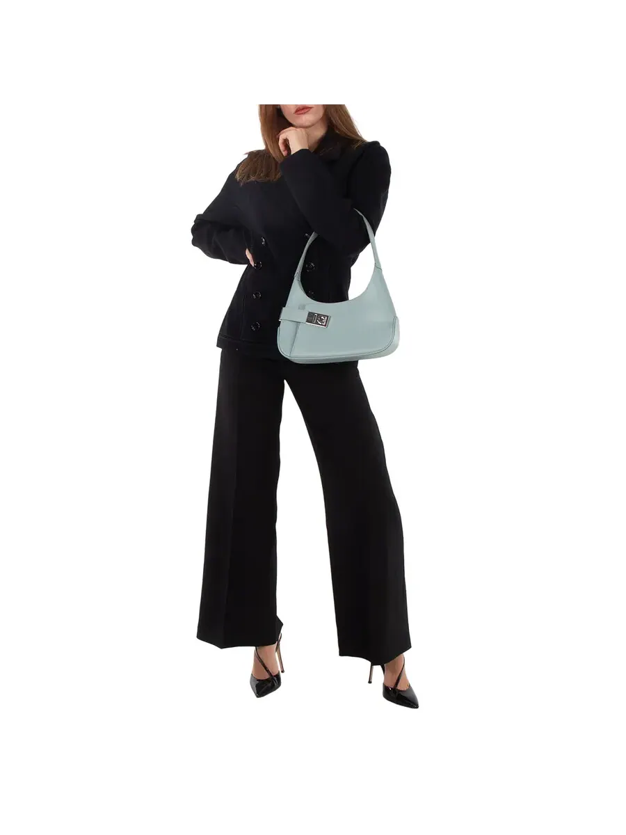 Сумка-хобо через плечо Ferragamo Archive из телячьей кожи зеленого цвета — изображение 2 из 5, зеленый